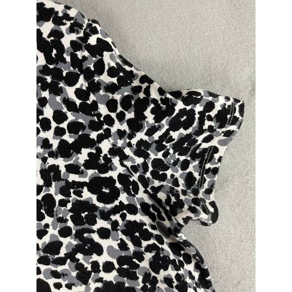 Ellen Tracy Medium Cap Sleeve Dress with Pockets Black Gray Animal Print - Picture 7 of 10